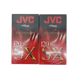 JVC Sealed 120 6 hrs SX VHS High Performance Blank Media (2)